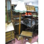 An Oak Standard Lamp Circa 1930's, with tapering column on shaped square base having applied