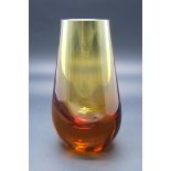 A Circa 1960's/70's Amber Studio Glass Vase, of teardrop form, 13cm high.