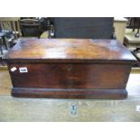 XIX Century pine Box, with a hinged lid, internal drawer, carrying handles, plinth base, 51cms