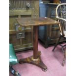 Mid XIX Century Mahogany Wine Table With Rectangular Top On Octagonal Support. triform base having