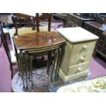 A Mahogany Nest of Tables, with moulded edged, on cabriole legs, pad feet.
