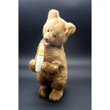 A Mid XX Century Clockwork Bear, with baby's bottle, probably Japanese, no key, 24cm high.