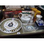 Nine XIX Century Hand Painted Dolls Dinner Plates, Aynsley ceramics, Army Medical Corps plates,