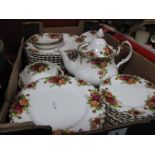 Royal Albert 'Old Country Roses - (first quality) nine dinner, seven dessert, nine side plates,