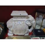 Pottery Elephant Stand 'Crystal Art', hexagonal Display. (2)