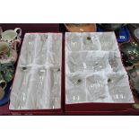 A 'Christalleries de Lorraine' Taille Main Lead Crystal Seven Piece Bandy Set and a six piece