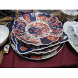 A Chinese Imari Pattern Square Shaped Plate; together with three other Imari pattern plates. (4)