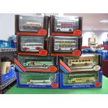 Eight EFE 1:76tH Scale Diecast Model Buses and Coaches, including #19701 Orion Bodied Regent III -