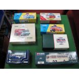 Seven Corgi Diecast Buses, all boxed, includes #33301 Bristol LL6B Duple Coach from "Premium