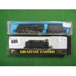 Two Cased 'N' Gauge Locomotives, Graham Farish 0-6-0T Tank Locomotive R/No. 7313, LMS black, Peco #