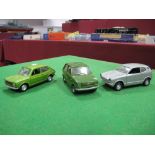 Three 1/25th Scale Models, by Polistil, Honda Coupe 2, Fiat 127, Fiat 126. All Playworn