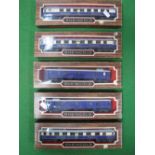 Five Liliput HO Scale "Rheingold" Coaches, DR. All boxed.