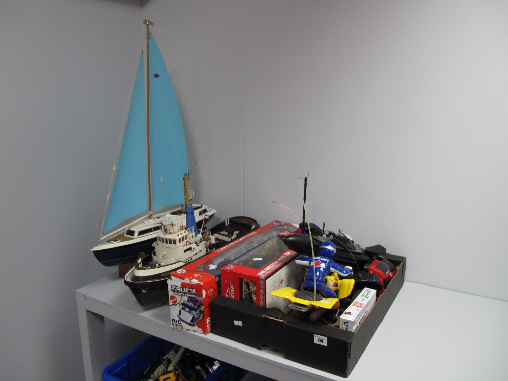 An Assortment of Models, including kit built boats, radio controlled vehicles and an unusual