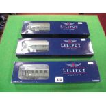 Three Boxed Liliput "HO" Gauge Outline German Epoch II 'DRB' Eight Wheeled Coaches, including #