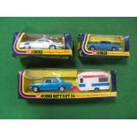 Three 1970's Corgi Vehicles, GS24-Mercedes Benz 240D and Caravan, No. 414 Coastguard Jaguar XJ12C,