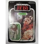 An Original Star Wars Trilogy Return of the Jedi Sealed Chief Chirpa Plastic Figure, unpunched card,