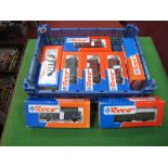 Eight "HO" Scale Freight Wagons In DB and DR Livery, all boxed, by Roco and others