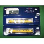Three Boxed Liliput "HO" Gauge Outline German 'DB' Coaches, including #L328711 Epoche IV Signal