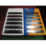 A Boxed Roco "HO" Gauge #040605 Set outline German Hetche Express Coaches II Epoche (Six Pieces),