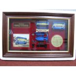 Matchbox "Models of Yesteryear" Framed Cabinet displaying Model YY942, Leyland Titan TDI double