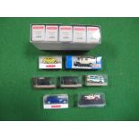 Twelve Boxed "HO" Scale Plastic Lineside Vehicles by Wiking, Roco, Brekina, including Wiking #