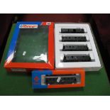 Five "HO" Scale Coaches By Roco, DR Livery, all boxed in tow packs, includes #44025 quad pack of