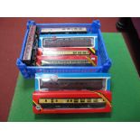 Ten "00" Scale Model Railway Coaches, by Hornby, Airfix, Some Boxed. Playworn.