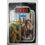 An Original Star Wars Trilogy Carded Return of the Jedi, #70710 Logray Ewok Medicine Man Plastic