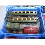 Hornby No. 2 "O" Gauge Tinplate Model Railway Components, circa 1925. Includes two Pullman