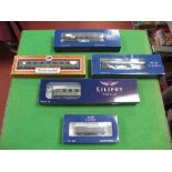 Five Boxed Liliput "HO" Gauge Outline German 'DR' Coaches, predominantly Epoch II Type, including #
