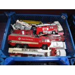 Ten Assorted Diecast Models of Fire and Emergency Vehicles, includes Dinky toys #555 Comer Fire