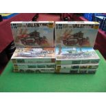 Eight 1-76th Scale Unstarted Plastic Kits of Military Vehicles, by Fujimi. All boxed, unchecked.