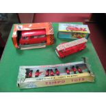 A Hong Kong Plastic Fire Engine by Jinson, boxed. A set of plastic guards figures, by Timpo, boxed