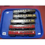 Five Hornby Dublo Two Rail Eight Wheeled Coaches, comprising of three pullman coaches, Aries, car no