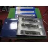 Six HO Scale DB Model Railway Coaches by Liliput and Roco, includes Liliput #L350061 3-Car Set and