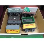 Eight Gauge 1/"G" Scale Rolling Stock Wagons and Vans, including Saxa Salt Container Van (2),