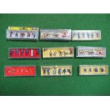 Nine Cased "HO" Scale Plastic Lineside Figure Sets by Preiser, Noch, including Preiser #10449 On the