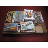 Thirteen Boxed Military Aircraft, Commercial Aircraft, Military Vehicles Plastic Model Kits, by