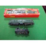 Three OO Scale Model Railway Locomotives by Tri-ang - Britannia, Class 31 and Jinty, well playworn.