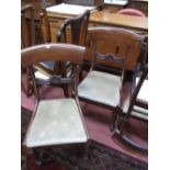 A Set of Six XIX Century Mahogany Bar Back Dining Chairs, with drop in seats, turned and fluted