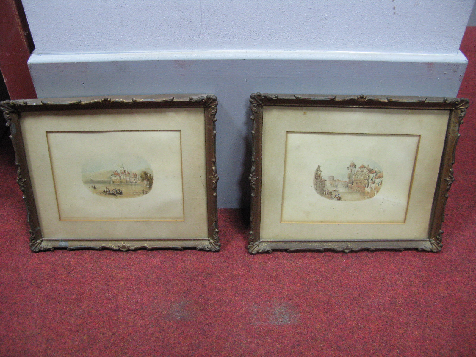 Two South East Asian (?) Souvenir Prints, on material, depicting rural life, (each 44.5 x 40cm ), - Image 3 of 10