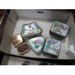 Two White Metal Enamelled Oriental Pill Boxes, four others (6)