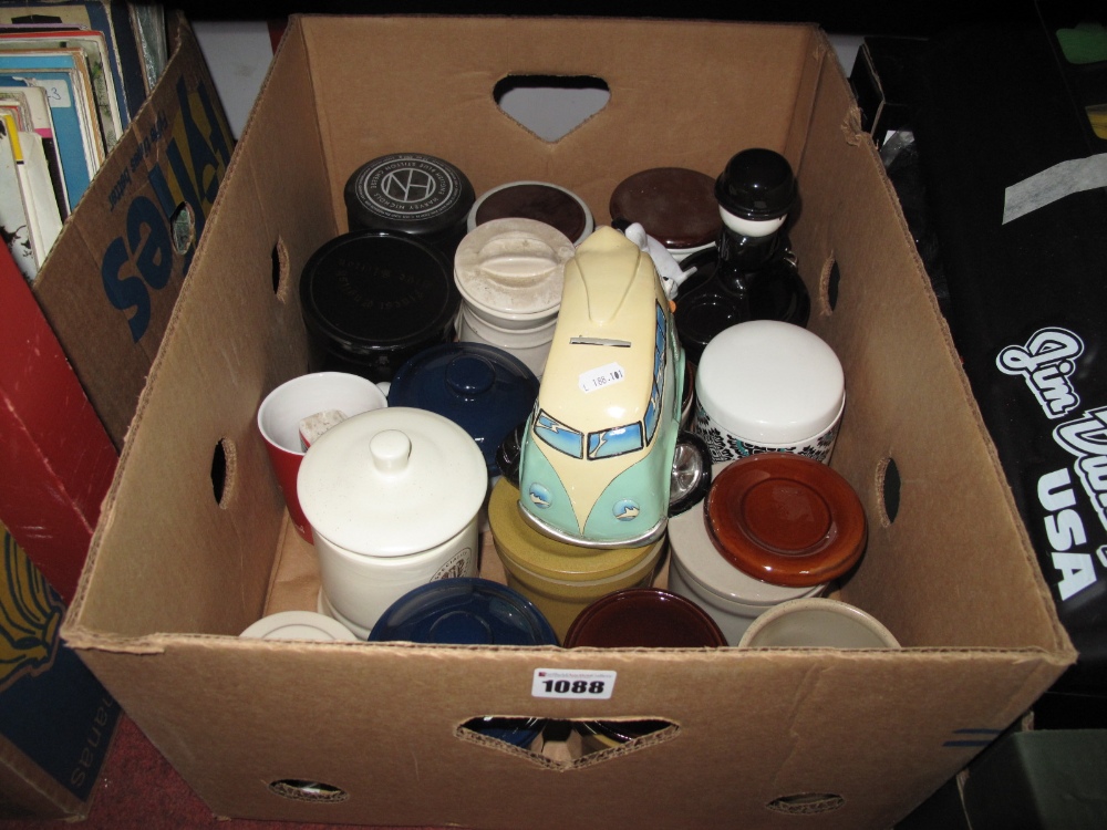 A Collection of Assorted Stilton Pots, including modern Tuxford & Tebbutt, Home Pride cruet, novelty