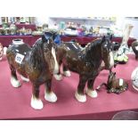 Doulton and Beswick Shire Horses and Foals. (4)