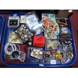 A Large Mixed Lot of Assorted Costume Jewellery, including beads, brooches, earrings, rings etc :-