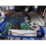 A Mixed Lot of Assorted Costume Jewellery, including diamanté, bead necklaces, etc.