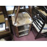 A 1920's Oak Octagonal Two Tier Centre Table; together with an oak chair with a rectangular top rail