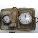 Thos Russell & Son; A Gold Plated Cased Hunter Pocketwatch; together with a ladies fob watch (