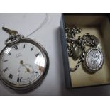 Kays Challenge; A Hallmarked Silver Cased Openface Pocketwatch, the (damaged) dial with black