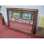 A Large Rectangular Bevelled Wall Mirror, in gilded frame, approximately 144 x 114cm.